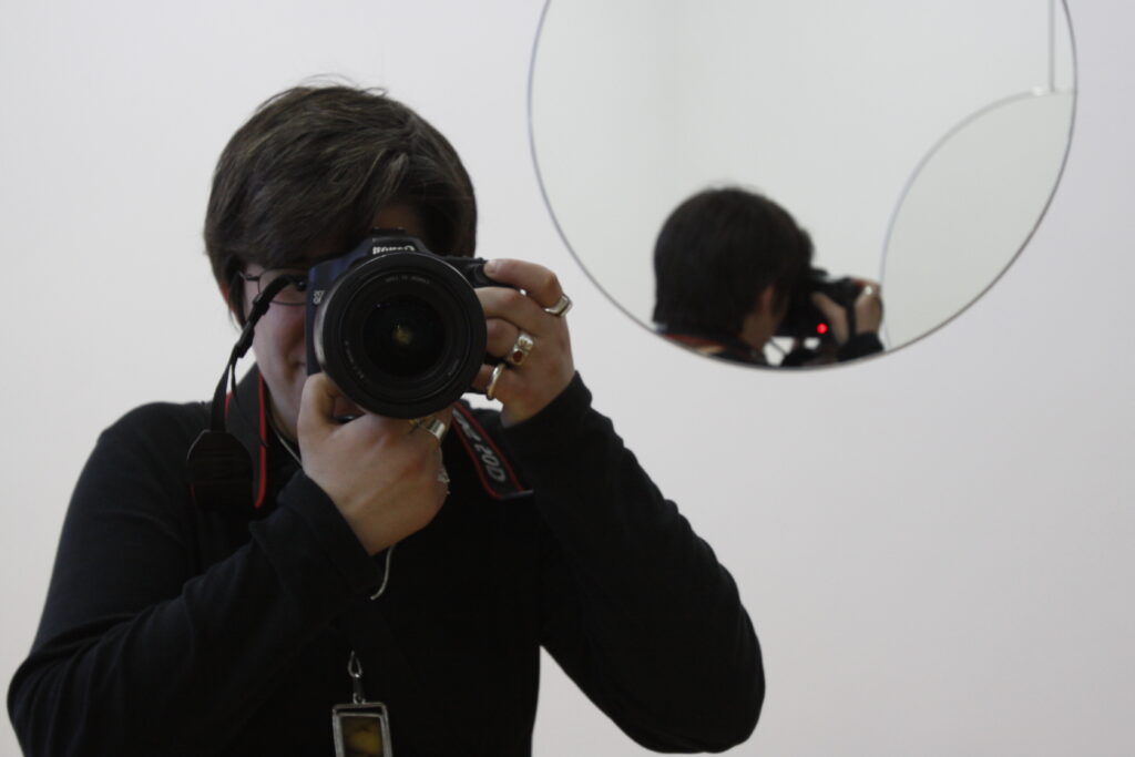 Woman holding camera