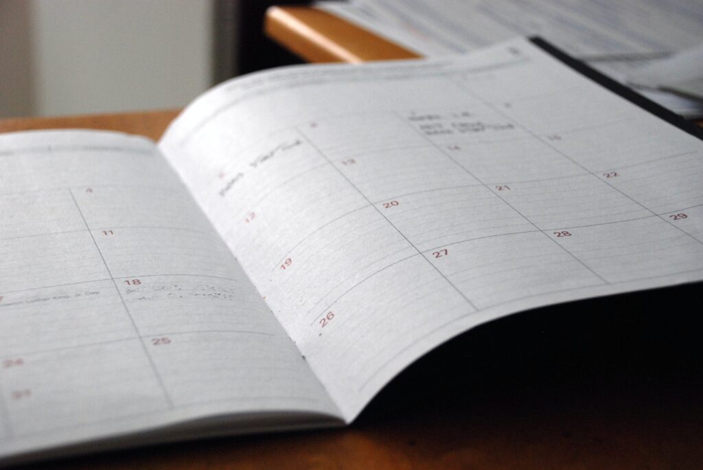 Monthly Calendar on two pages