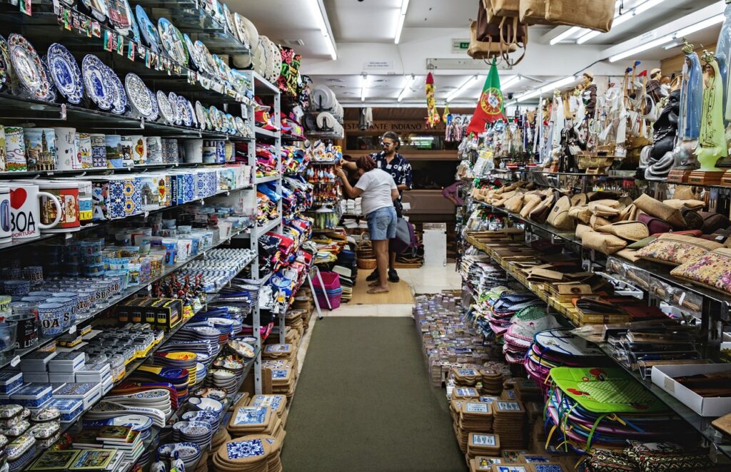 Interior of a souvenir shop