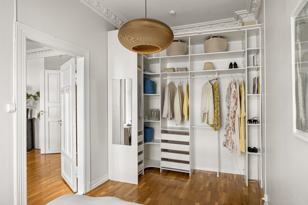 Bedroom with wardrobe.