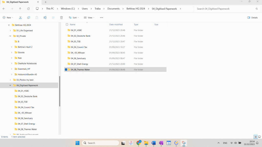 File and Folder Structure on a PC