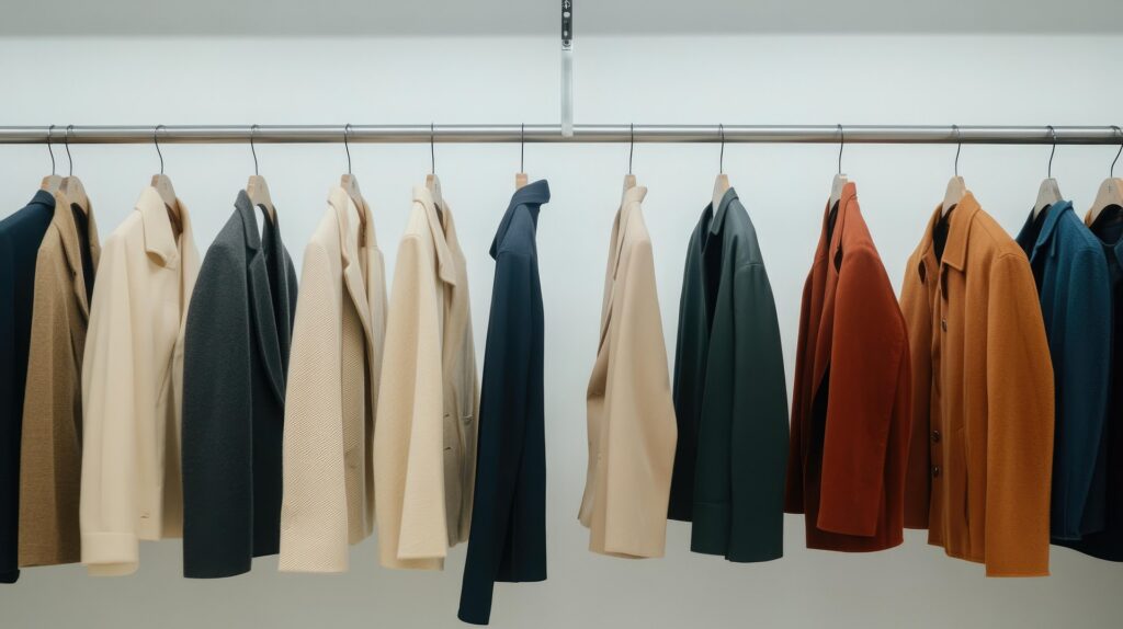 Jacket in multiple colours hanging